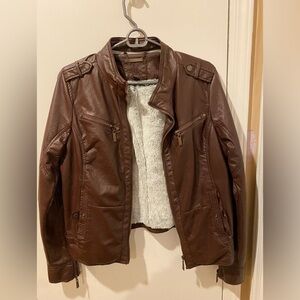 Faux Brown Leather Jacket